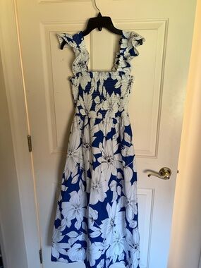 Anne Klein Blue and White Smocked Sundress